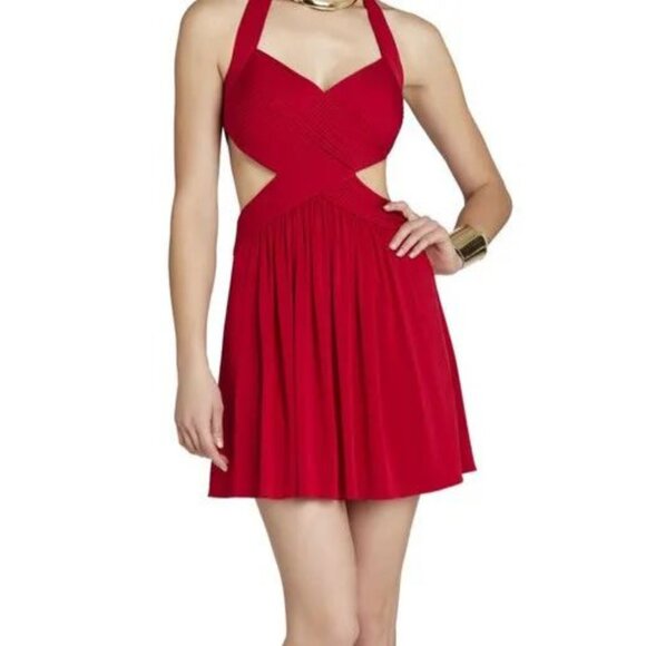 BCBGMaxAzria Halter Cutout Cocktail Dress - Picture 1 of 3